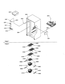 Freezer Shelves And Lights Diagram and Parts List for SRI21VW-P1315601WW  Amana Refrigerator