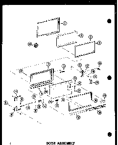 Door Assembly Diagram and Parts List for RC-14 P72100-7M Amana Microwave