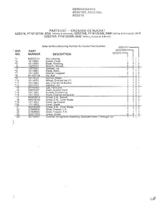 Parts List-crushed Ice Bucket  Page 2 Diagram and Parts List for SZD27KP  Amana Refrigerator
