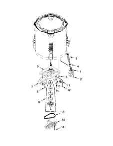 Gearcase, Motor And Pump Parts Diagram and Parts List for 7MMVWC100DW1  Maytag Washer