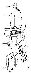 Dirt Cup Diagram and Parts List for U7069  Hoover Upright Vacuum