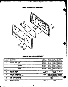 Plain Over Door Assembly Diagram and Parts List for SBK26DA  Amana Range