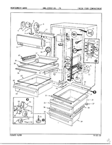 Fresh Food Compartment Diagram and Parts List for 22902-OA  Admiral Refrigerator