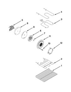 Internal Oven Parts Diagram and Parts List for MET8885XW02  Maytag Range
