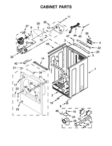 Cabinet Parts Diagram and Parts List for 7MMGDB835EW2  Maytag Dryer