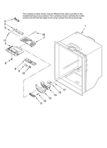 Refrigerator Liner Parts Diagram and Parts List for AFF2534FEB11  Amana Refrigerator