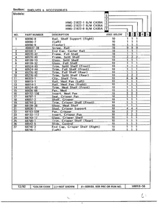 Shelves And Accessories Page 2 Diagram and Parts List for 21822-1  Admiral Refrigerator