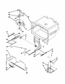Freezer Liner Parts Diagram and Parts List for MFI2269VEW7  Maytag Refrigerator