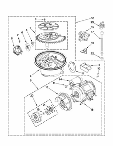 Pump And Motor Parts Diagram and Parts List for MDB8959SAS1  Maytag Dishwasher