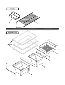 Shelf Parts Diagram and Parts List for M1TXEGMYB01  Maytag Refrigerator