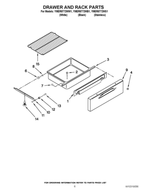 05 - DRAWER AND RACK PARTS Diagram and Parts List for YMER8772WS1  Maytag Range