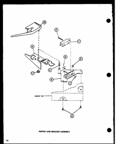 Switch Andbracket Assembly (lw1201/p7762110w) (lw1501/p7762111w) (lw1503/p7762118w) (lw2302/p7762112w) (lw2303/p7762119w) Diagram and Parts List for LW2302 P7762112W Amana Washer