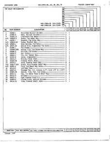 Freezer Compartment Assembly Page 2 Diagram and Parts List for 19884B  Admiral Refrigerator