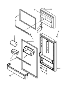 Door Parts Diagram and Parts List for M8RXCGFXB03  Maytag Refrigerator