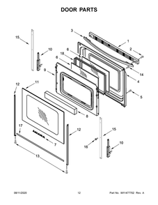 Door Parts Diagram and Parts List for AGR6603SFB3  Maytag Range