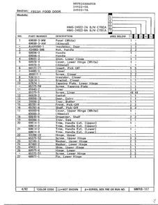 Fresh Food Door Page 2 Diagram and Parts List for 24922-7A  Admiral Refrigerator