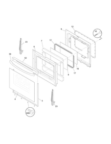 Door Diagram and Parts List for CRE3860LBH  Crosley Range