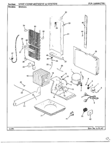 Unit Compartment And System Diagram and Parts List for 22714  Maytag Refrigerator