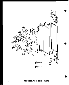 Refrigerator Door Parts Diagram and Parts List for SRI19B-C-P73320-48WC  Amana Refrigerator