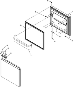 Freezer Door Diagram and Parts List for ABR192ZFES  Amana Refrigerator