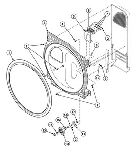 Roller Assy Diagram and Parts List for SDG809LF  Speed Queen Dryer