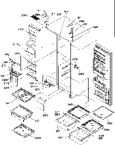 Refrigerator/freezer Shelves, Lights, And Hinges Diagram and Parts List for SRD22S5L-P1190304WL  Amana Refrigerator