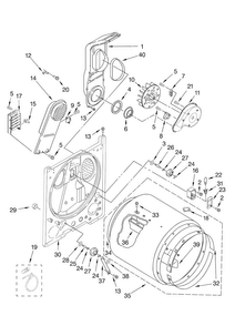 Bulkhead Parts, Optional Parts Diagram and Parts List for MEDC400VW0  Maytag Dryer