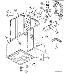 Cabinet Assy Diagram and Parts List for SDEH07QJ1500  Speed Queen Dryer