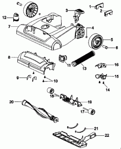 Diagram 3 Diagram and Parts List for UH40150  Hoover Upright Vacuum