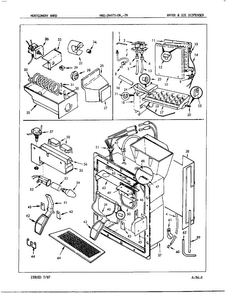 Water And Ice Dispenser Diagram and Parts List for 24472A  Admiral Refrigerator