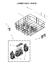 Lower Rack Parts Diagram and Parts List for 66514703N512  Kenmore Dishwasher