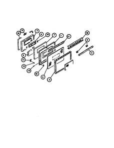 Door Diagram and Parts List for RST378UL-P1141203N  Caloric Range