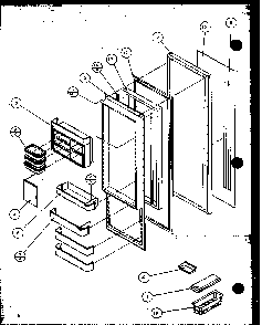 Refrigerator Door Diagram and Parts List for SZ25MPL-P1120711WL  Amana Refrigerator