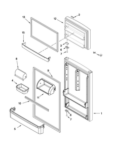 Door Parts Diagram and Parts List for M8RXEGMXW00  Maytag Refrigerator