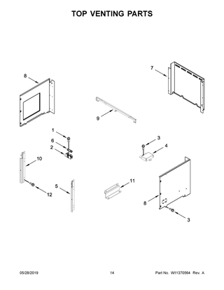 Top Venting Parts Diagram and Parts List for JMW3430IL02  Maytag Microwave Oven Combo