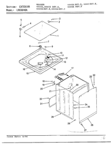 Exterior Diagram and Parts List for 6640A  Norge Washer