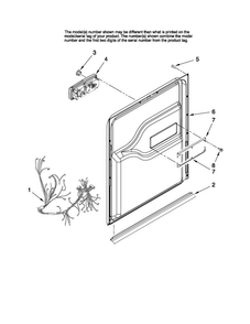 Inner Door Parts Diagram and Parts List for MDB7851AWQ0  Maytag Dishwasher