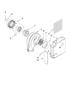 Blower Unit Parts Diagram and Parts List for JED8345ADB14  Jenn-Air Cooktop