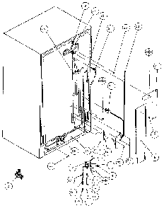 Cabinet Back Diagram and Parts List for 36761-P1135802W  Amana Refrigerator