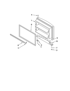 Freezer Door Parts Diagram and Parts List for A9RXNMFWS02  Amana Refrigerator