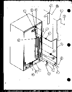 Back Unit Diagram and Parts List for SZI20ML-P1120101WL  Amana Refrigerator