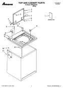 TOP AND CABINET PARTS Diagram and Parts List for NTW5245TQ1  Amana Washer
