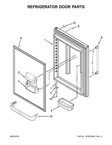 Refrigerator Door Parts Diagram and Parts List for MBF2258FEW00  Maytag Refrigerator