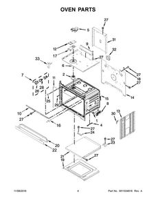 Oven Parts Diagram and Parts List for MEW9530FB01  Maytag Wall Oven