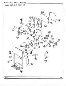 Ice And Water Dispenser Diagram and Parts List for 641440  Admiral Refrigerator