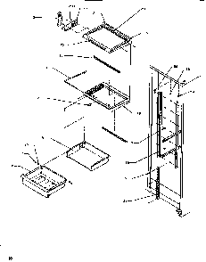 Shelving & Drawers Diagram and Parts List for SB520SW-P1185001WW  Amana Refrigerator