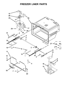 Freezer Liner Parts Diagram and Parts List for MFI2269DRH00  Maytag Refrigerator