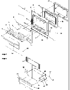 Oven Door And Storage Drawer Diagram and Parts List for ARTC7511E-P1143643NE  Amana Range