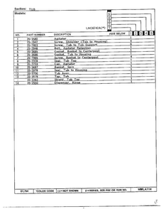 Tub Page 2 Diagram and Parts List for 6742A  Norge Washer