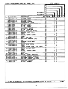 Door/drawer Page 4 Diagram and Parts List for 68-454650  Magic Chef Range